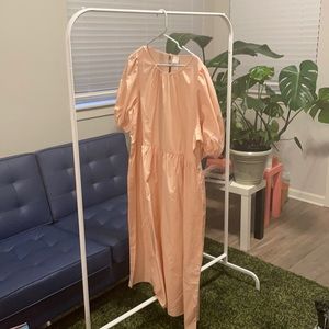 Blush Maxi Dress Puffy Sleeves